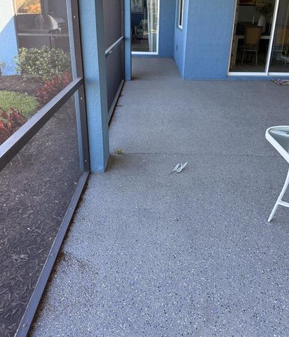 Screened patio — pressure washed before cleaning by Seen and Clean
